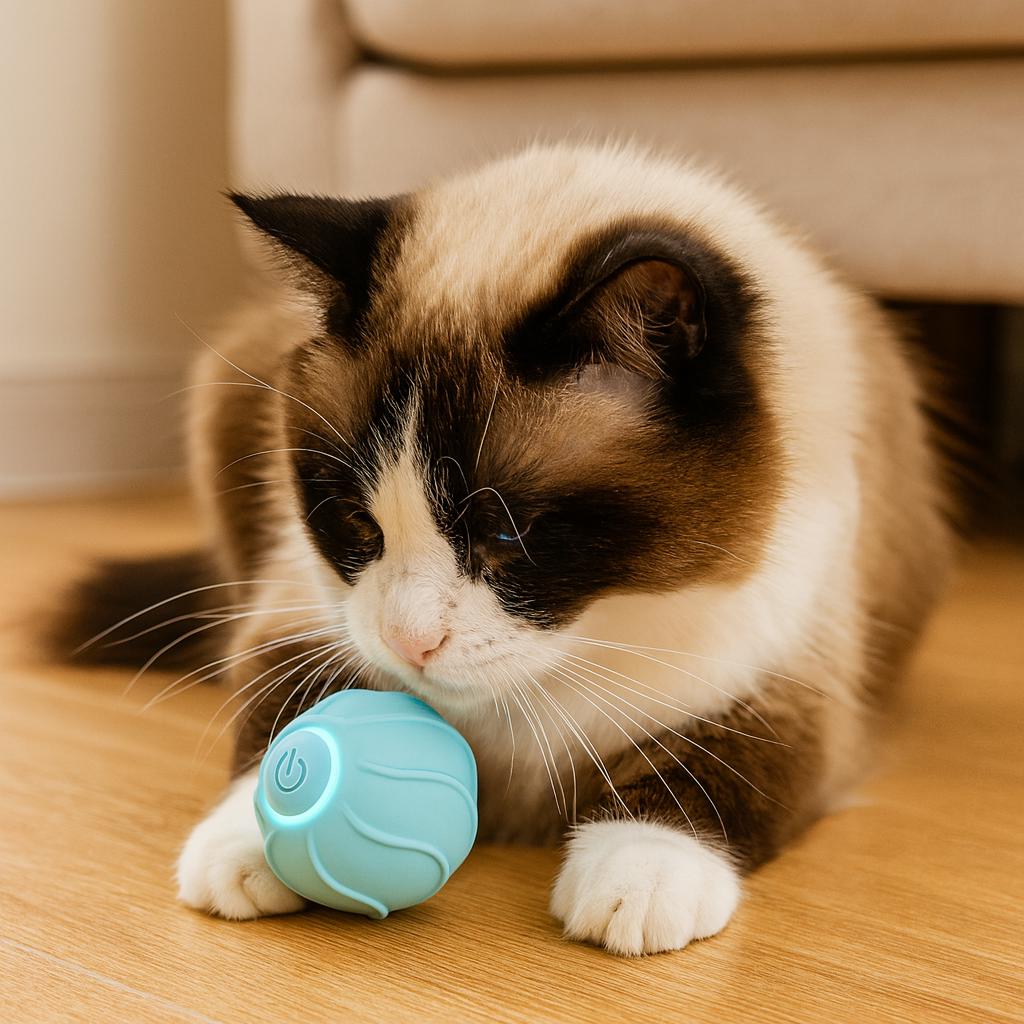 Pallina Interattiva Autorimbalzante per Gatti USB Ricaricabile & Super Silenziosa | BounceBall