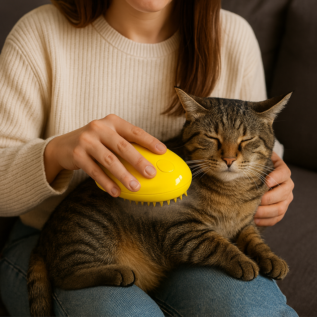 Spazzola a Vapore per Gatti, Rimuove il Pelo e Idrata il Manto in Modo Naturale | Steam Kitty
