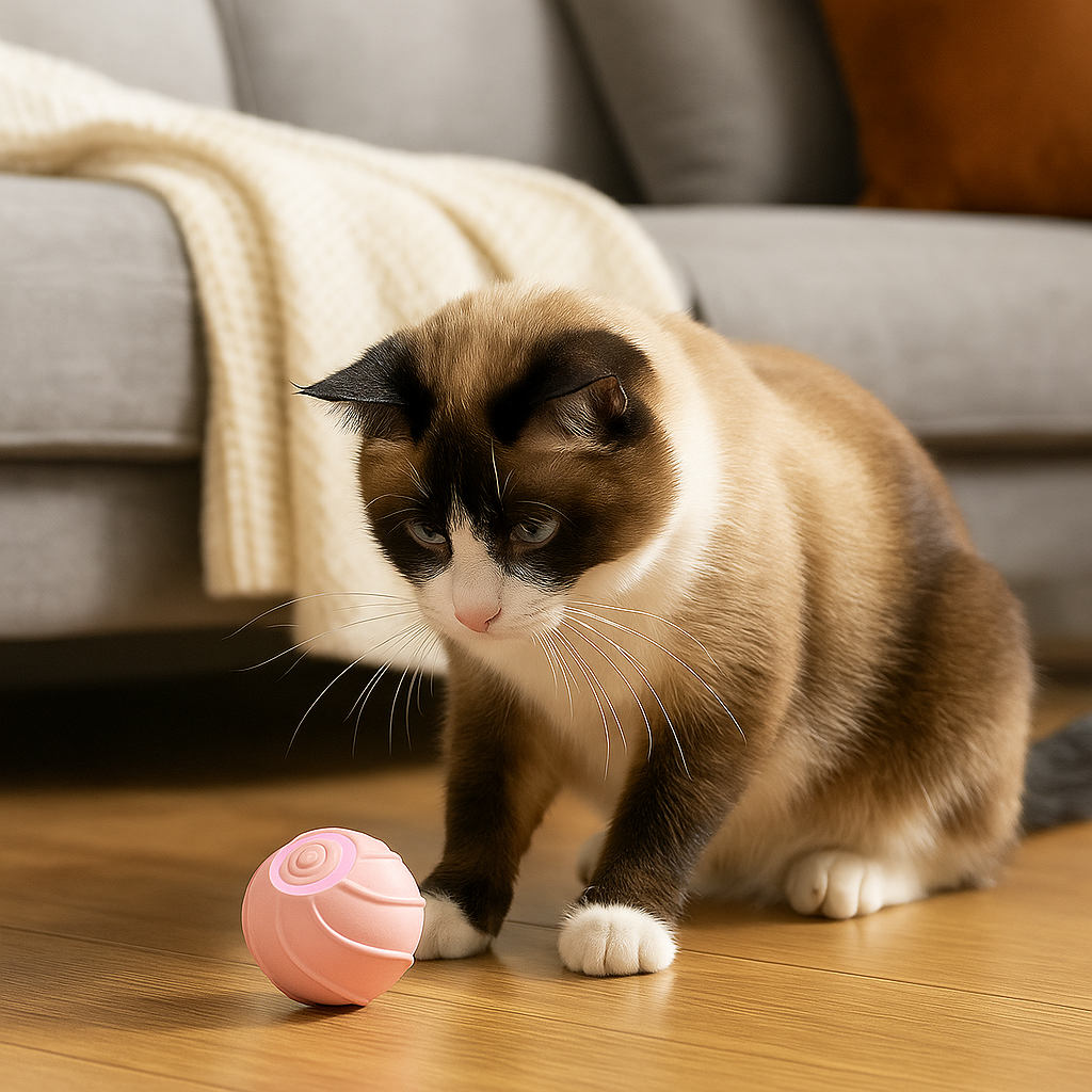 Pallina Interattiva Autorimbalzante per Gatti USB Ricaricabile & Super Silenziosa | BounceBall