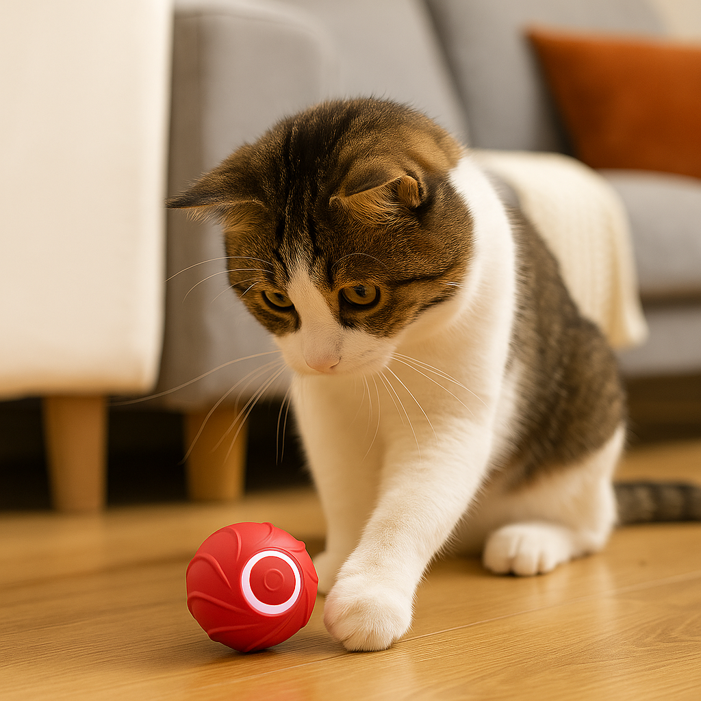 Pallina Interattiva Autorimbalzante per Gatti USB Ricaricabile & Super Silenziosa | BounceBall